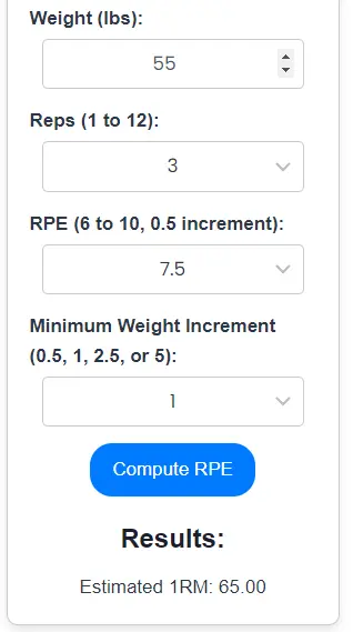 Rate of Perceived Exertion calculator