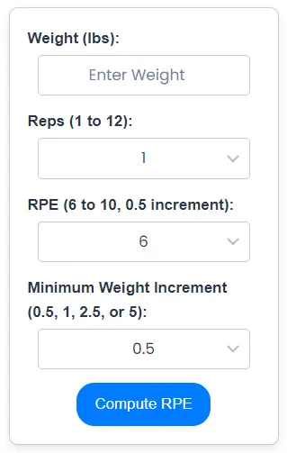 RPE Calculator - Calculate Your Rate of Perceived Exertion - RPE Calculator